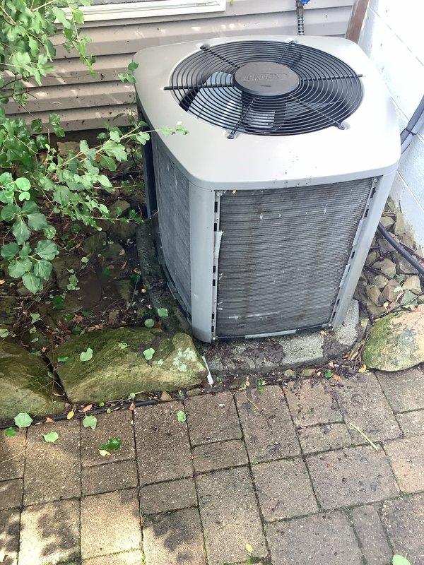 Completed scheduled maintenance visit on a 9-year-old residential air conditioning system for MVP customer. Performed comprehensive inspection of outdoor condenser unit and internal components, documenting equipment condition through photographic records. All system components found operating within normal parameters, with compressor, refrigerant lines, and electrical connections verified for proper function and secure mounting.
