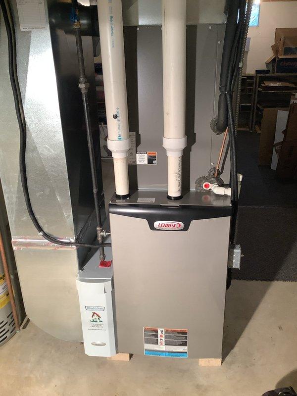 Completed preventive maintenance tune-up on 5-year-old Lennox furnace system. Inspected blower wheel assembly and documented significant dust and debris accumulation on blower blades requiring attention. Evaluated ductwork system for potential cleaning needs and assessed overall system operation. Customer enrolled in renewed maintenance plan with tune-up service applied accordingly.