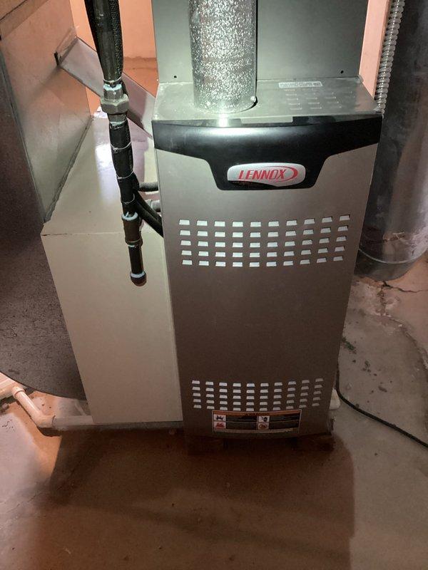 Completed scheduled MVP cooling maintenance on 4-year-old Lennox HVAC system. Performed standard preventive maintenance procedures including inspection of furnace unit, ductwork connections, refrigerant lines, and condensate drain components. All system components found operating within normal parameters with no issues identified.