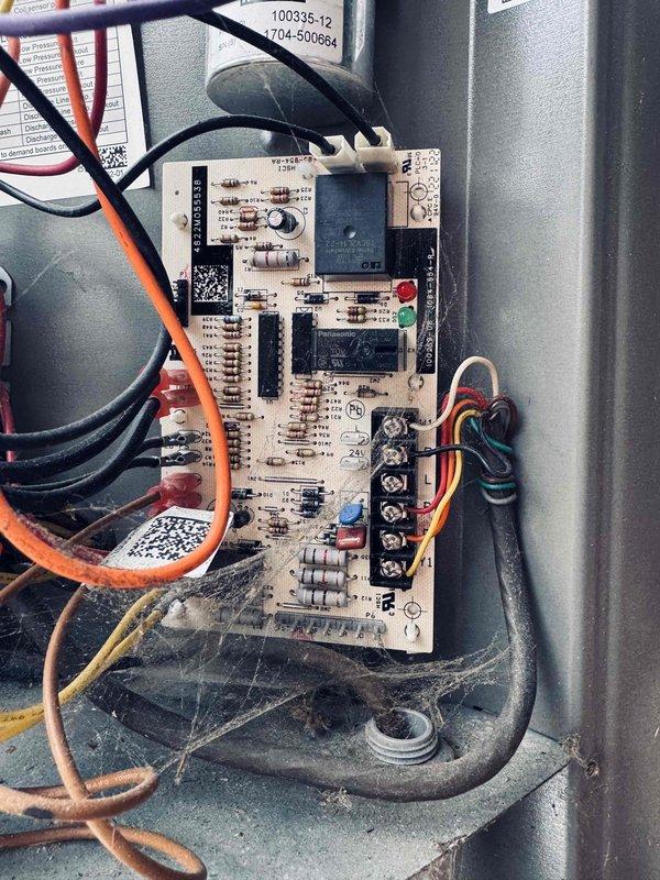 Completed preventive maintenance cooling visit on 9-year-old HVAC system. Performed comprehensive system diagnostics using digital multimeter to verify electrical parameters and component functionality. Inspected control board, wiring connections, and all electrical components within the unit, confirming proper operation of relay, circuit board, and safety controls. All readings within manufacturer specifications, system operating normally.