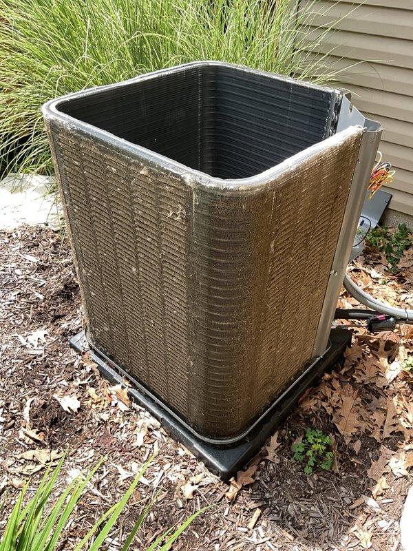 Completed routine MVP cooling maintenance on one-year-old residential air conditioning system. Performed comprehensive inspection of outdoor condenser unit, including examination of contactor relay with proper wire connections and terminal conditions. Cleaned condenser coils of accumulated debris, leaves, and environmental buildup to restore optimal heat transfer efficiency and airflow. All electrical components tested and verified operational within manufacturer specifications.