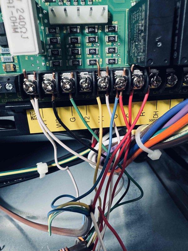 Completed preventive maintenance visit on 2-year-old air conditioning system. Inspected electrical control panel and circuit board assembly, verifying proper connections at terminal blocks and control wiring. Documented heavily soiled condenser coil and filter requiring cleaning, with significant accumulation of dust, dirt, and debris impacting airflow and system efficiency.
