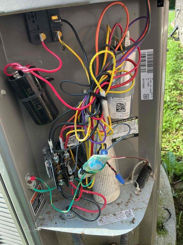 Completed MVP cooling maintenance visit on residential HVAC system with Lennox furnace and outdoor condensing unit estimated to be less than 10 years old. Performed comprehensive inspection of outdoor unit electrical control panel, verifying all wire connections, terminal blocks, contactor operation, and capacitor condition; all components found secure and functioning properly. Inspected indoor furnace unit, ductwork connections, condensate drain system, and associated piping with no issues identified.