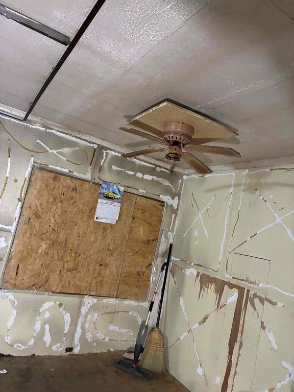 Conducted comprehensive electrical assessment for whole-house wiring upgrade and main service panel replacement. Evaluated existing electrical infrastructure throughout property, which is currently undergoing extensive renovation with exposed insulation, deteriorated wall surfaces, and visible plumbing modifications. Documented current electrical outlet locations, assessed adequacy of existing branch circuits, and identified scope of work required to bring electrical system up to current code standards for panel upgrade and complete rewiring project.