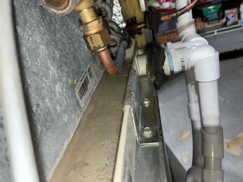 Completed MVP cooling maintenance visit on 10-year-old system that was rescheduled from previous date. Performed standard preventive maintenance procedures including system inspection, replaced air filters with new pleated media filters, and verified proper operation of all cooling components and associated plumbing connections in mechanical space.