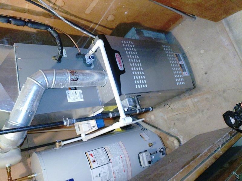 Completed scheduled maintenance visit for MVP customer's R410A air conditioning system. Performed comprehensive system diagnostics using digital manifold gauges and temperature probes, recording evaporator pressure at 116.9 psi with 39.4°F coil temperature, condensing pressure at 227.2 psi with 77.4°F condensing temperature, superheat at 17.0°F, and subcooling at 9.3°F. All refrigerant charge parameters found within acceptable operating range for current ambient conditions. Inspected furnace and air handler installation, verified proper ductwork connections, and confirmed system operational status.