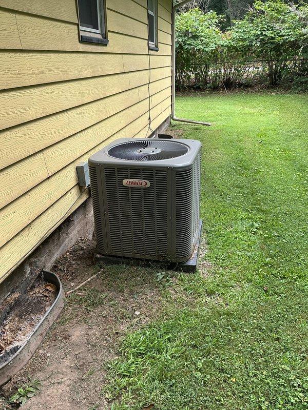 Completed routine maintenance service on a 2-year-old furnace system. Replaced the existing Aprilaire 413 air filter (16 x 25 x 4) with a new unit to ensure proper airflow and system efficiency. Verified furnace operation and confirmed all components functioning within normal parameters.