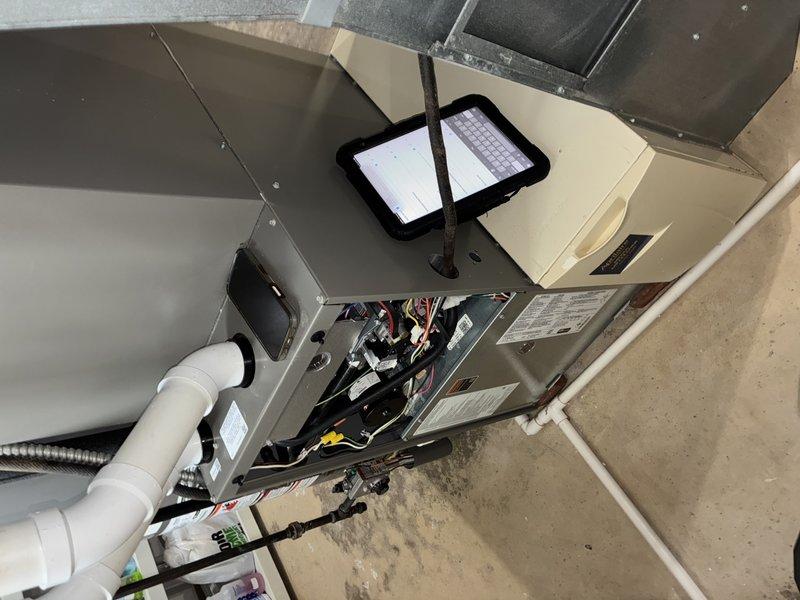 Completed comprehensive tune-up on 3-year-old air conditioning system, including inspection of air handler unit, refrigerant lines, electrical connections, and control board components. All systems inspected and found to be operating within normal parameters, with wiring harnesses, circuit boards, and condensate drain lines verified for proper function and condition.
