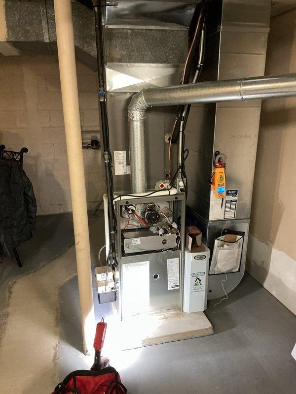 Completed MVP recurring cooling maintenance visit on 5-year-old Lennox system that was rescheduled from previous date. Performed comprehensive inspection of both indoor furnace unit and outdoor condensing unit, checking all mechanical components, electrical connections, and refrigerant lines. All systems operating within normal parameters with no issues identified during this preventative maintenance service.