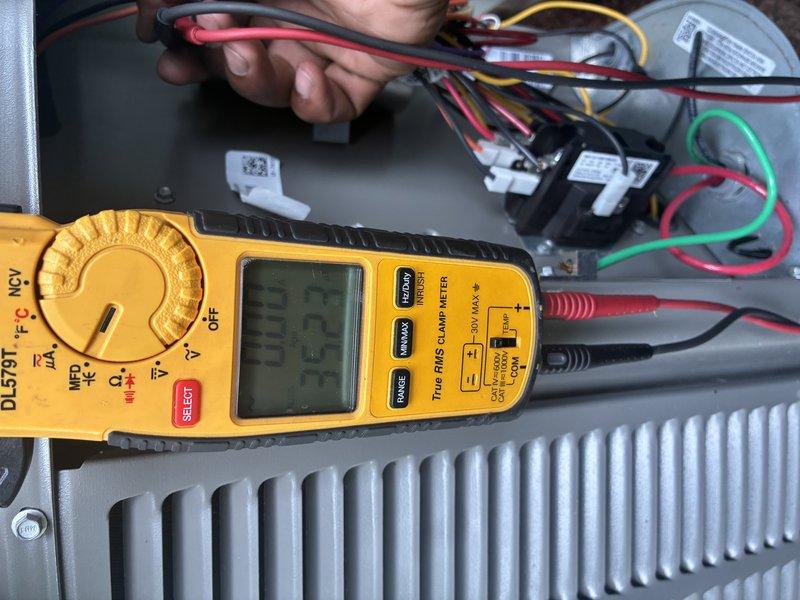 Completed MVP cooling visit and preventive maintenance inspection. Performed electrical diagnostics using digital multimeter to verify system voltage, amperage, and proper electrical connections at the air conditioning unit. All measurements were within manufacturer specifications, and system components tested satisfactorily with no issues identified.