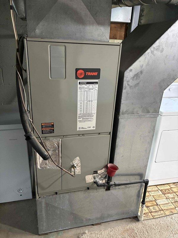 Completed MVP Cooling Visit on Trane HVAC system, performing comprehensive preventive maintenance inspection. Verified system operation, documented supply air temperature reading of 72.5°F, and inspected all accessible components including ductwork, refrigerant lines, and electrical connections to ensure optimal cooling performance.