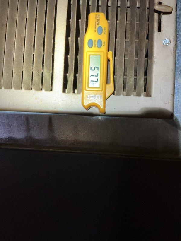 Completed MVP cooling maintenance visit on 5-year-old system. Performed standard preventive maintenance inspection, measured supply air temperature at 57.5°F indicating proper cooling operation, and cleaned debris from equipment area and surrounding workspace to ensure optimal system performance and airflow.