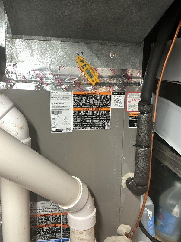 Completed commissioning service on residential air conditioning system. Performed startup procedures on outdoor condensing unit and indoor air handler, verified proper refrigerant line connections, confirmed condensate drain line installation, and ensured all electrical connections were secure at disconnect box. System tested and operating within manufacturer specifications.