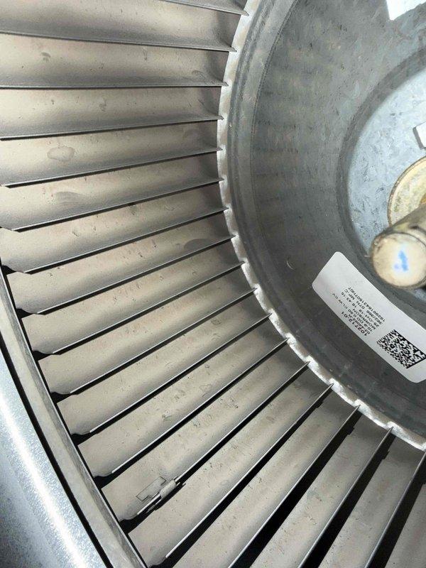 Completed MVP cooling maintenance visit on 14-year-old residential HVAC system. Performed comprehensive inspection of blower assembly, verifying proper operation of fan wheel and motor components. Documented equipment condition including furnace, ductwork, and associated mechanical systems through photographic records showing normal operational wear with minor dust accumulation but no significant deterioration requiring immediate attention.