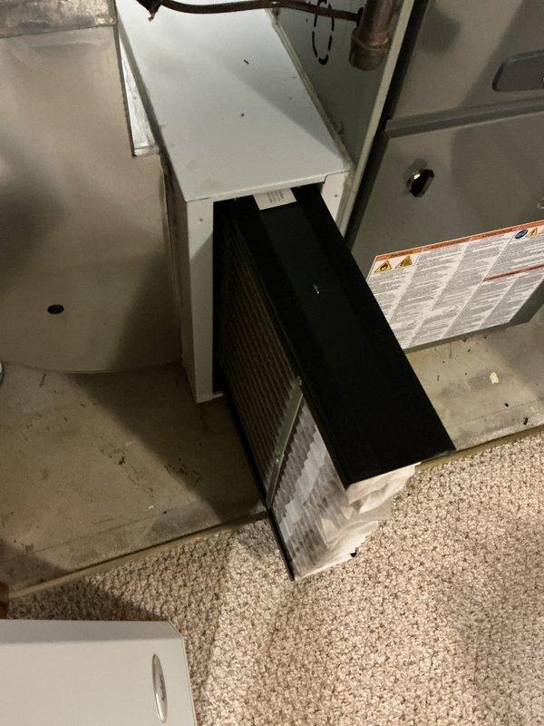Performed preventative maintenance on a twenty-year-old central air conditioning system. Accessed the air handler unit, inspected the evaporator coil and internal components for proper operation, and verified temperature differential at supply registers using calibrated digital thermometer. System operational upon completion of service.