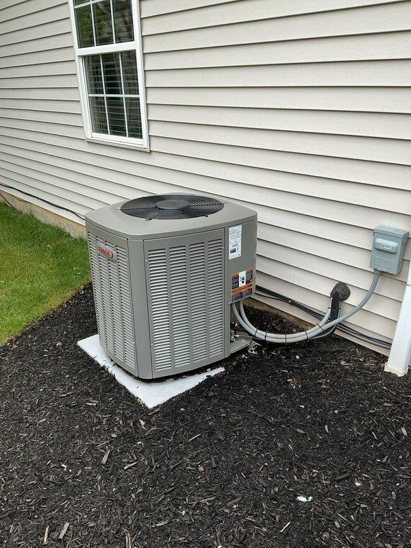 Completed routine air conditioning maintenance on residential split-system. Performed comprehensive inspection of indoor Lennox furnace/air handler unit located in utility closet and outdoor condenser unit. Verified proper operation of all system components, checked refrigerant lines and electrical connections, and ensured adequate airflow throughout the system to maintain optimal cooling performance for the upcoming season.