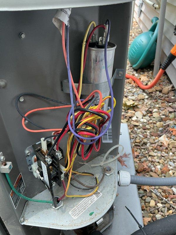 Performed comprehensive preventive maintenance on a 5-year-old residential air conditioning system under the annual maintenance plan. Inspected outdoor condenser unit, including electrical disconnect box, capacitor, contactor, and all associated wiring connections. All electrical components tested within normal operating parameters with no issues identified. Cleaned condenser coils, checked refrigerant pressures, verified proper amperage draw on compressor and condenser fan motor, and confirmed system cycling and operation. Unit operating efficiently with no performance concerns noted at time of service.