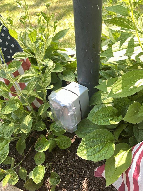 Replaced three GFCI outlets at the property, including one outdoor receptacle mounted on a garden post and one on the exterior deck area near the HVAC access panel. Installed weatherproof bubble cover on the outdoor outlet to provide proper protection against moisture and environmental elements, ensuring code compliance for the upcoming property closing.