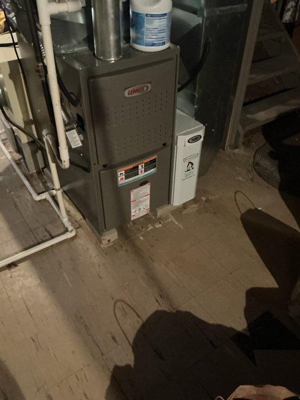 Completed preventive maintenance visit on 13-year-old Lennox cooling system for MVP customer. Performed comprehensive inspection of outdoor condensing unit and indoor air handler, verified proper refrigerant levels, checked electrical connections, cleaned condenser coils, and confirmed system operation within manufacturer specifications. All components functioning properly with no immediate service needs identified.