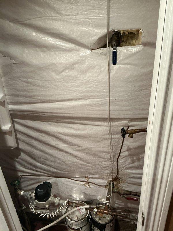 Provided free estimate for plumbing system evaluation in crawl space area. Inspected existing copper water supply lines, shut-off valves, and flexible connector hoses serving the property's plumbing fixtures. Documented current condition of vapor barrier installation, exposed piping infrastructure, and access points for future service work.