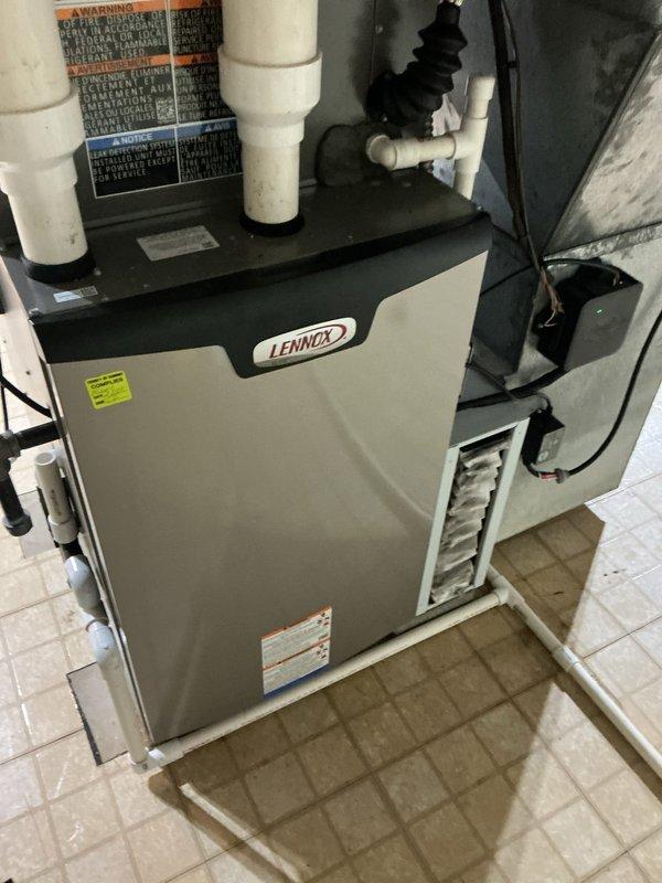 Completed comprehensive annual maintenance tune-up on one-year-old Lennox cooling system as part of newly established maintenance plan. Performed full system inspection, measured supply air temperature at 85.5°F, verified proper operation of all components, checked refrigerant levels, inspected electrical connections, and confirmed system is operating within manufacturer specifications with no issues detected.