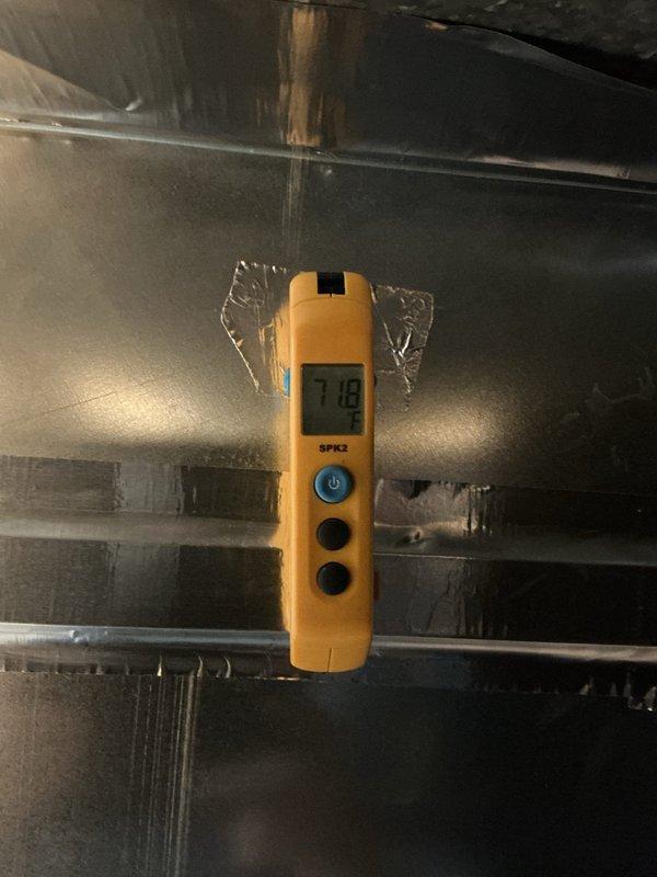 Completed MVP AC maintenance service on residential cooling system. Performed standard maintenance procedures including system diagnostics and temperature measurements, recording supply air temperature of 63.1°F and return air temperature differential of 7.8°F. All equipment operating within normal parameters upon completion of maintenance visit.