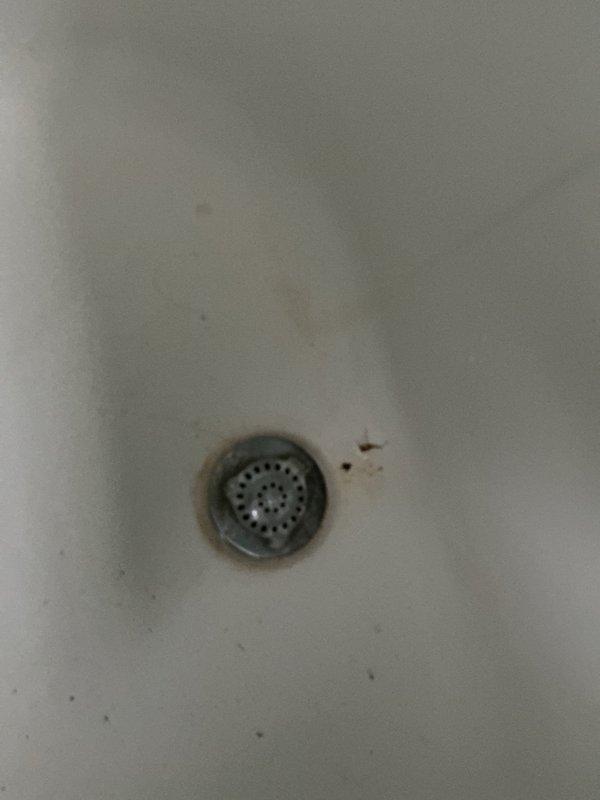 Responded to service call for slow-draining bathtub and garbage disposal evaluation, along with dishwasher hookup inspection. Performed comprehensive 24-point plumbing inspection of the residential property. Assessed basement plumbing infrastructure, including water treatment system with softener tank and filtration components. Inspected bathroom sink drain showing visible rust staining and mineral buildup around drain assembly, indicating potential corrosion issues and need for fixture maintenance. Evaluated all requested plumbing fixtures and connections to identify drainage concerns and verify proper dishwasher installation. Documented existing conditions with photographic evidence for service records.
