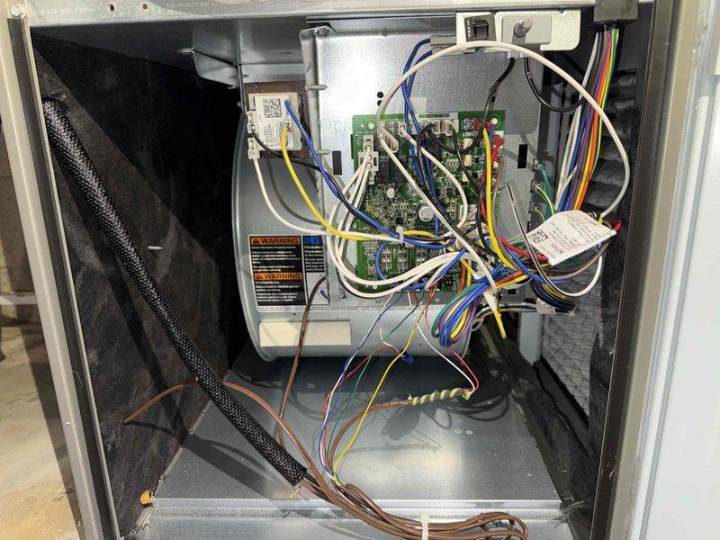 Completed MVP recurring maintenance visit on 2-year-old Lennox cooling system. Performed comprehensive inspection of outdoor condensing unit and indoor air handler, verified all electrical connections at control board and transformer, confirmed proper wire routing and terminations, and documented system condition with photos. Unit operating within normal parameters with no issues identified during this scheduled preventative maintenance visit.