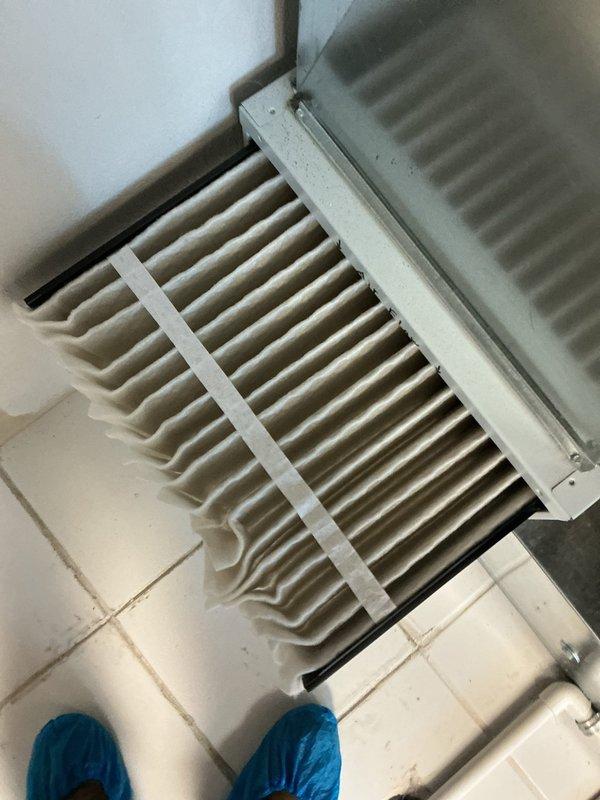 Completed scheduled MVP cooling maintenance visit on 6-year-old system. Performed comprehensive inspection of air handler unit and evaporator coil assembly, documenting coil condition with moderate dust accumulation on aluminum fins and general soiling in electrical compartment, with all components found operational and system functioning within normal parameters.