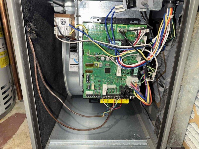 Completed MVP Cooling Visit recurring maintenance on Lennox HVAC system. Performed comprehensive inspection of furnace control board, verified all electrical connections and wiring integrity, documented system components and overall equipment condition with no issues found requiring immediate attention.