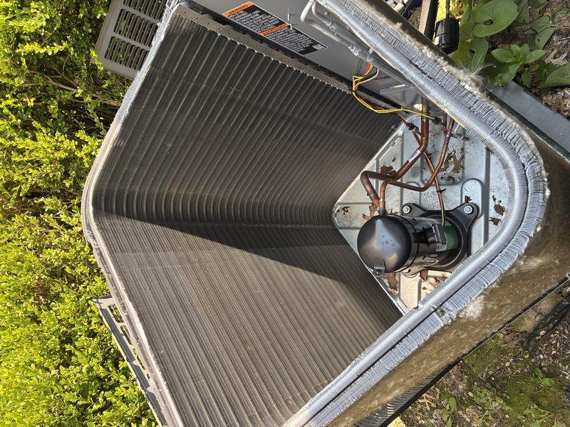 Completed scheduled MVP cooling maintenance visit on residential air conditioning system. Performed comprehensive inspection of outdoor condensing unit, verifying proper operation of compressor, condenser coil cleanliness, and refrigerant line connections. Inspected control board and electrical connections inside air handler, confirming all wiring harnesses secure and igniter component functioning within specifications. System operating efficiently with no deficiencies noted.