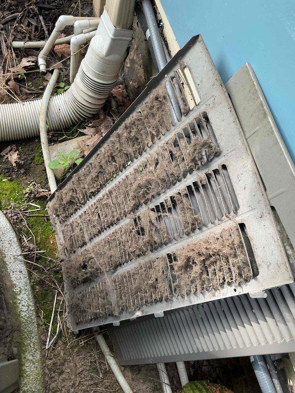 Completed scheduled MVP cooling maintenance visit on 9-year-old residential air conditioning system. Upon inspection, found condenser coils heavily soiled with accumulated dirt, dust, and debris significantly restricting airflow through heat exchange surfaces. Removed access panels and thoroughly cleaned condenser coils using appropriate methods to restore proper heat transfer efficiency. Cleared debris from unit perimeter and verified all drainage lines were functioning properly. System operational following service.