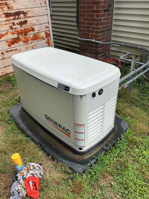 Completed scheduled generator maintenance on Generac residential standby unit for one-year GVP member. Performed standard preventive maintenance procedures including visual inspection, fluid level checks, and operational testing to ensure system reliability and readiness for automatic operation during power outages.