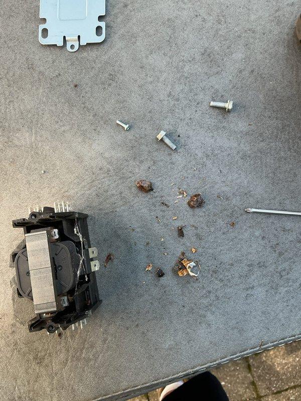 Responded to callback for excessive humming noise following recent preventive maintenance. Upon inspection, disassembled and examined blower motor assembly which showed signs of mechanical wear. Removed motor from housing, inspected mounting hardware and electrical connections, documented component condition with photos. Identified source of abnormal noise and completed necessary repairs to restore quiet operation.