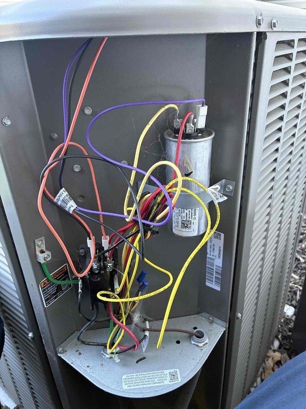 Completed scheduled maintenance visit for MVP customer's air conditioning system. Performed comprehensive inspection of evaporator coil, which showed significant accumulation of dirt and debris on exterior fins affecting heat transfer efficiency. Removed evaporator coil unit from system for thorough cleaning and inspection. Examined electrical components including dual capacitor assembly, verified all wire connections and terminals were secure. Inspected condensate drainage and refrigerant lines for proper operation. All system components returned to normal operating condition following service.