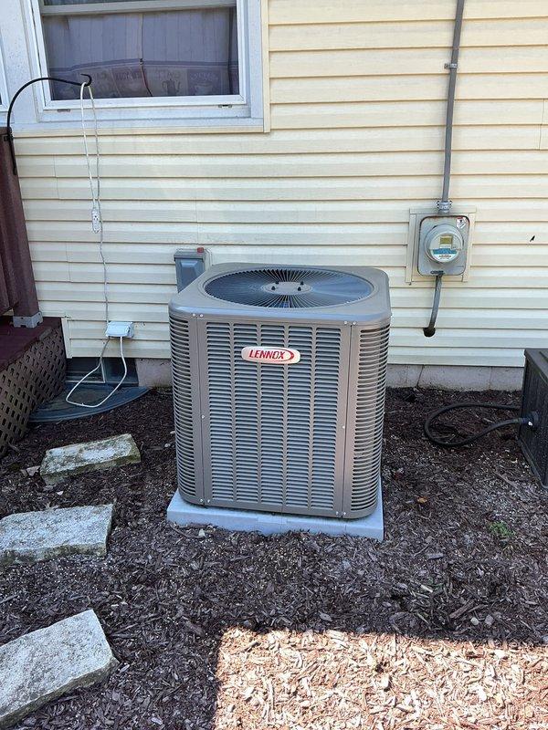 Completed BS-MVP cooling maintenance visit on 2-year-old residential Lennox system. Performed comprehensive inspection of indoor furnace/air handler unit and outdoor condensing unit, verified proper operation of all components including refrigerant lines, condensate drainage system, and electrical connections. All equipment found in good working condition; customer renewed MVP maintenance agreement.