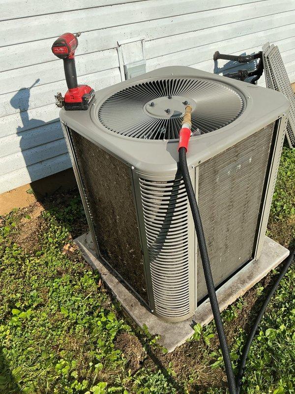 Completed routine BS-MVP cooling maintenance visit on residential HVAC system. Performed comprehensive inspection of indoor furnace unit in basement mechanical room and outdoor condenser units, confirming both systems are operational and in good working condition. All equipment tested and verified functioning properly per manufacturer specifications.