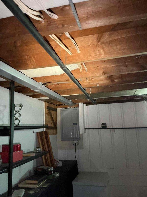 Responded to service call for installation of new electrical outlets in residence with non-standard wiring configuration. Upon inspection of basement area, assessed existing electrical infrastructure including panel box, conduit routing, and structural conditions. Documented abnormal wiring layout throughout the space to inform installation approach and ensure code compliance. Successfully installed requested outlets while accounting for unconventional wiring methods present in the structure.