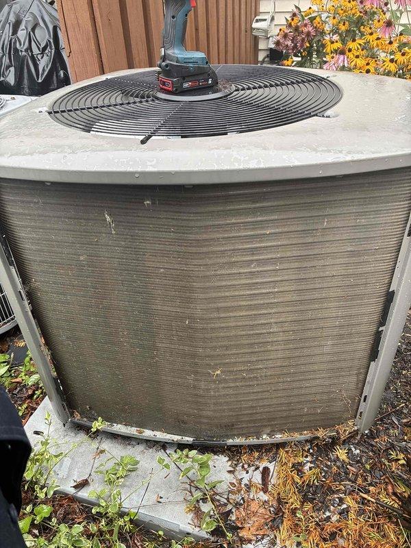 Completed routine preventive maintenance cooling visit on three-year-old residential air conditioning system. Performed comprehensive inspection of outdoor condenser unit, verified electrical readings with clamp meter showing 238.6 volts and proper amperage draw of system components, and confirmed unit operational performance within manufacturer specifications.