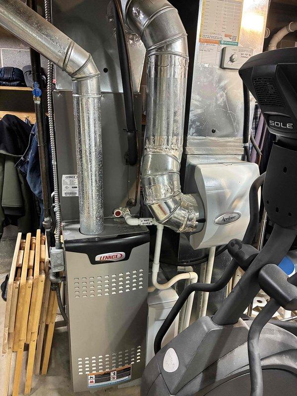 Completed BS-MVP cooling maintenance visit on 5-year-old Lennox system. Performed comprehensive inspection of outdoor condenser unit and indoor furnace with connected ductwork. Unit operating within normal parameters. All components inspected, cleaned, and tested per maintenance protocol.
