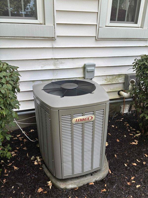 Completed BS-MVP cooling maintenance visit on 5-year-old Lennox system. Performed comprehensive inspection of outdoor condenser unit and indoor furnace with connected ductwork. Unit operating within normal parameters. All components inspected, cleaned, and tested per maintenance protocol.