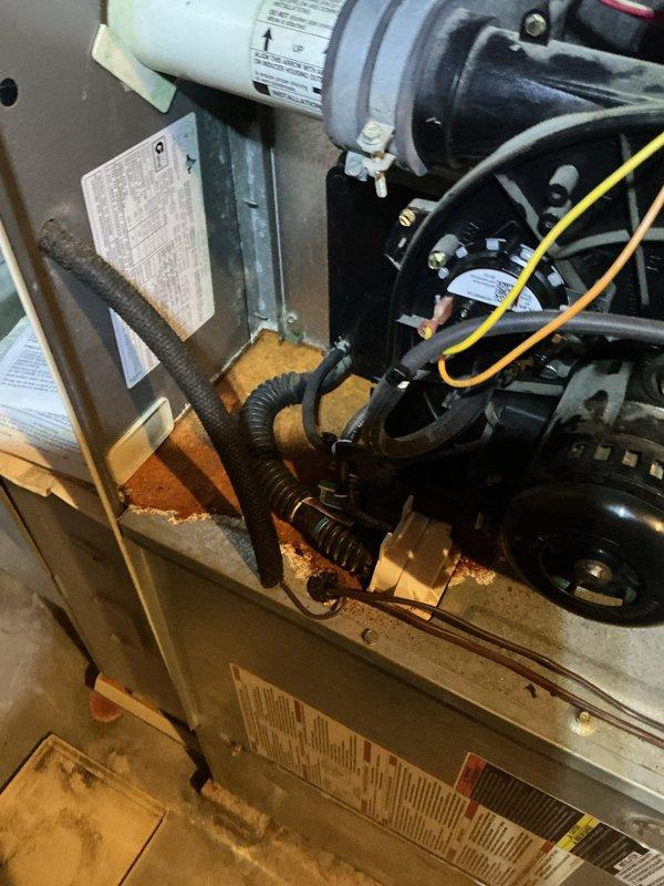 Responded to service call for non-operational 10-year-old air conditioning system. Upon arrival, performed diagnostic testing on outdoor condensing unit using clamp meter to measure electrical values and system performance. Inspected internal blower assembly and motor components, checking wiring connections and verifying proper electrical continuity throughout the system. Identified issue preventing system operation and completed necessary repairs to restore full cooling functionality. Unit tested successfully and left in proper working order.