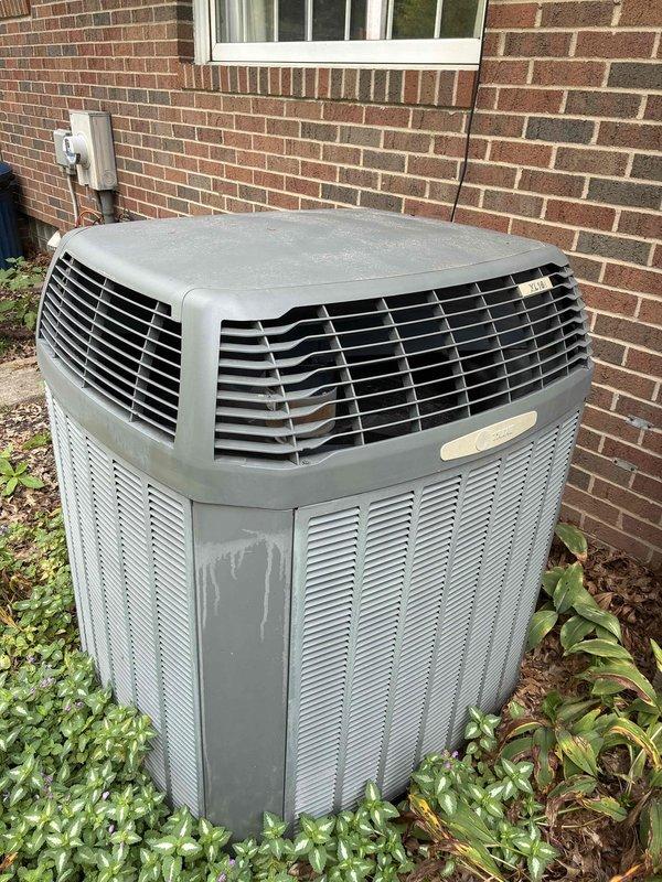 Completed scheduled maintenance visit on residential air conditioning system over 15 years old. Performed comprehensive inspection of outdoor condensing unit and indoor air handling components, verified proper operation of all system components, and inspected air filtration system. Unit operating within normal parameters at time of service completion.