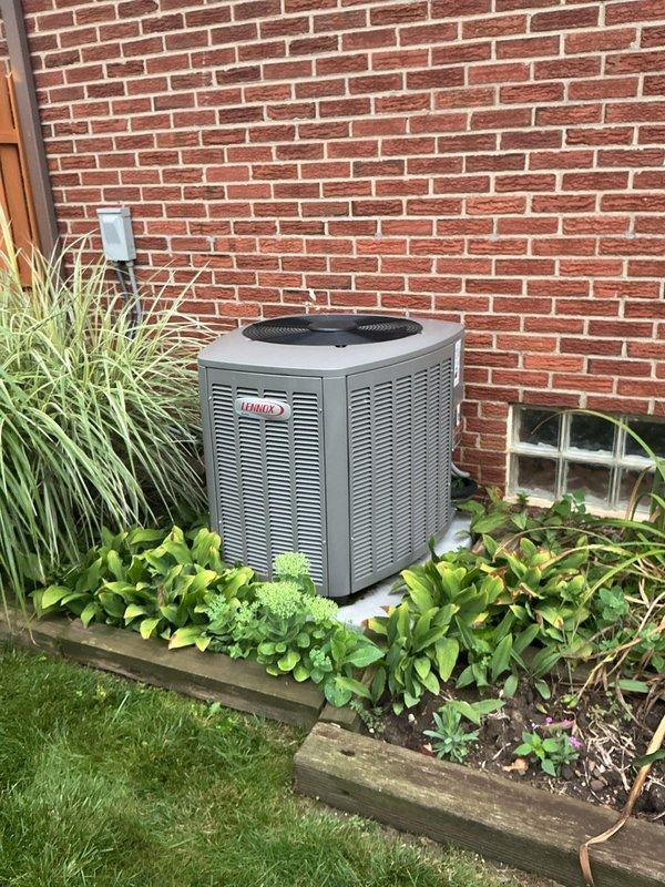 Completed MVP cooling maintenance visit on 3-year-old Lennox system. Performed comprehensive inspection of outdoor condenser unit and indoor furnace, verified proper operation of all components, checked refrigerant levels, cleaned coils, and inspected electrical connections. System operating within manufacturer specifications with no issues found.