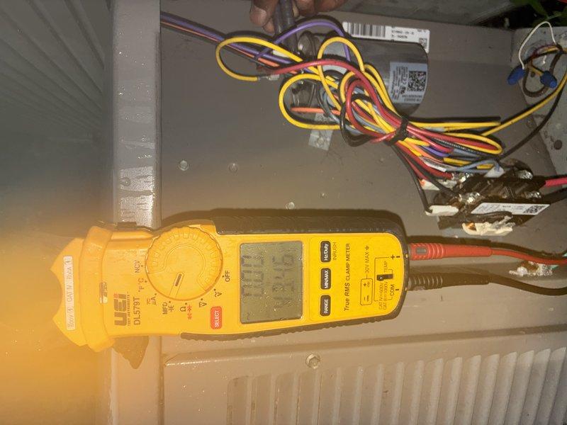 Completed BS-MVP recurring cooling maintenance visit on a 5-year-old air conditioning system. Performed comprehensive electrical diagnostics using digital multimeter to verify proper voltage, amperage, and resistance readings throughout the system's wiring harness and control circuits. Inspected all electrical connections at the air handler, including control board wiring and multi-conductor cable terminations. All electrical components tested within manufacturer specifications, and system operating normally upon completion of maintenance inspection.