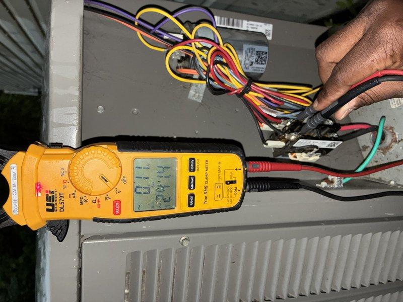 Completed BS-MVP recurring cooling maintenance visit on a 5-year-old air conditioning system. Performed comprehensive electrical diagnostics using digital multimeter to verify proper voltage, amperage, and resistance readings throughout the system's wiring harness and control circuits. Inspected all electrical connections at the air handler, including control board wiring and multi-conductor cable terminations. All electrical components tested within manufacturer specifications, and system operating normally upon completion of maintenance inspection.