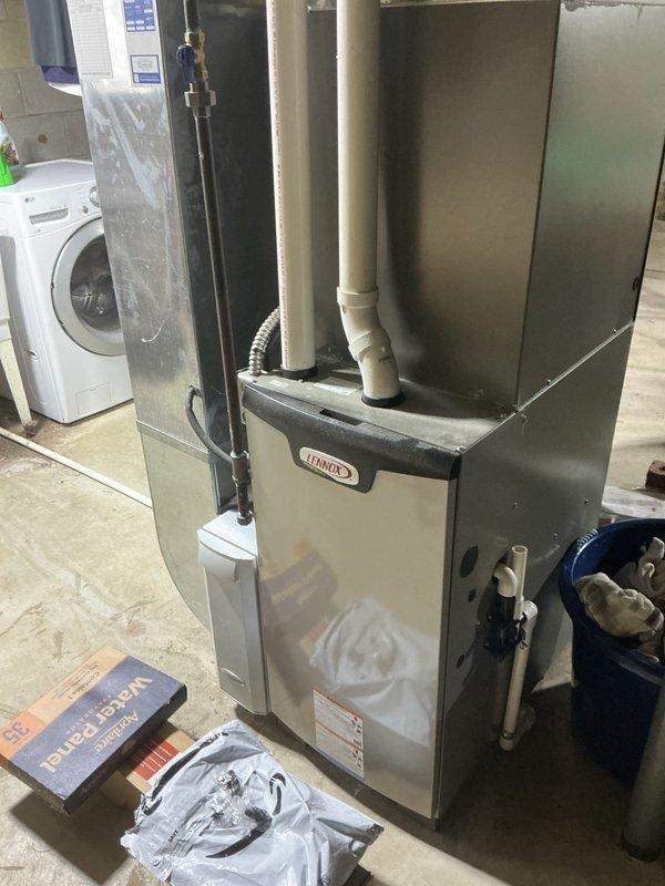 Completed annual cooling system maintenance on two-year-old Lennox HVAC system. Performed comprehensive tune-up including inspection of indoor furnace unit and outdoor condenser, verified all components operating within manufacturer specifications, and confirmed proper condensate drainage system function.