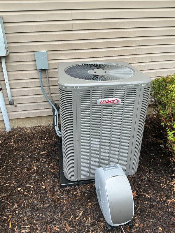 Completed annual cooling system maintenance on two-year-old Lennox HVAC system. Performed comprehensive tune-up including inspection of indoor furnace unit and outdoor condenser, verified all components operating within manufacturer specifications, and confirmed proper condensate drainage system function.