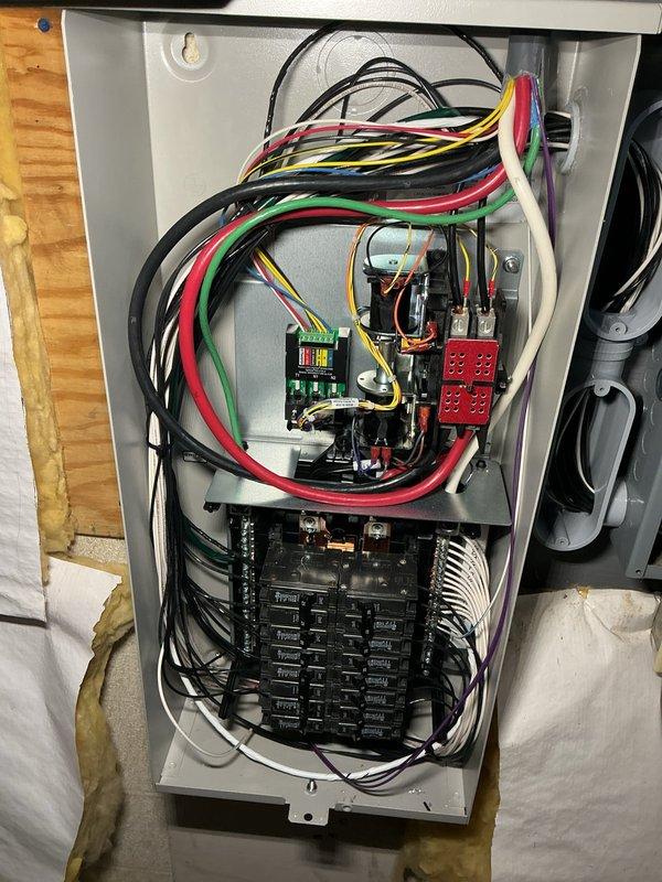 Completed installation of 14kW propane-fueled standby generator with 100-amp, 16-space partial transfer switch. Performed electrical buildout including panel wiring and circuit breaker configuration to integrate generator system with existing electrical service. All components properly mounted, wired, and tested for automatic transfer functionality during power outages.
