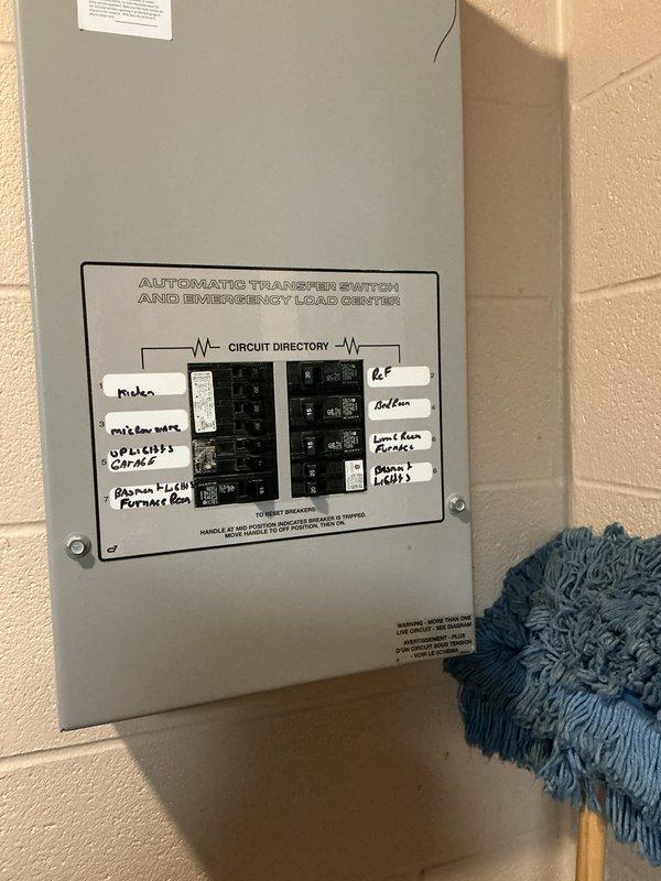 Responded to service call for approximately 20-year-old generator that had not received maintenance in an extended period. Performed visual inspection of generator system, including exterior electrical conduit routing along building exterior and automatic transfer switch/emergency load center. Documented existing installation configuration with particular attention to current generator location, as customer has requested unit relocation due to planned new patio installation. Assessed electrical connections, transfer switch operation, and circuit distribution to determine feasibility and requirements for future relocation project.